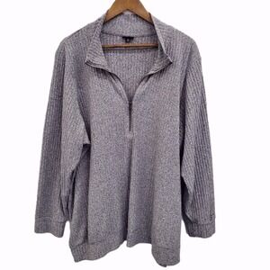 Women’s Gray Quarter-Zip Knit Sweater